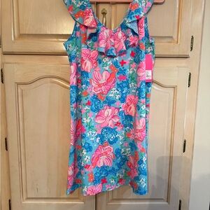 Lilly Pulitzer Ruffled Blue and Pink Resort Sundress